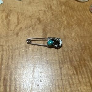 Silver turquoise southwestern safety scarf shawl blanket hat pin